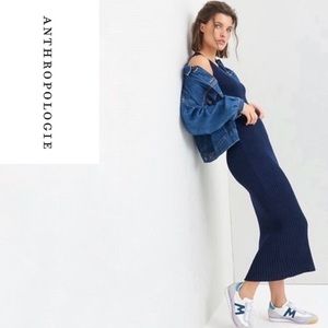 NWT Anthropologie Amadi Elle French Navy Knit Maxi Dress